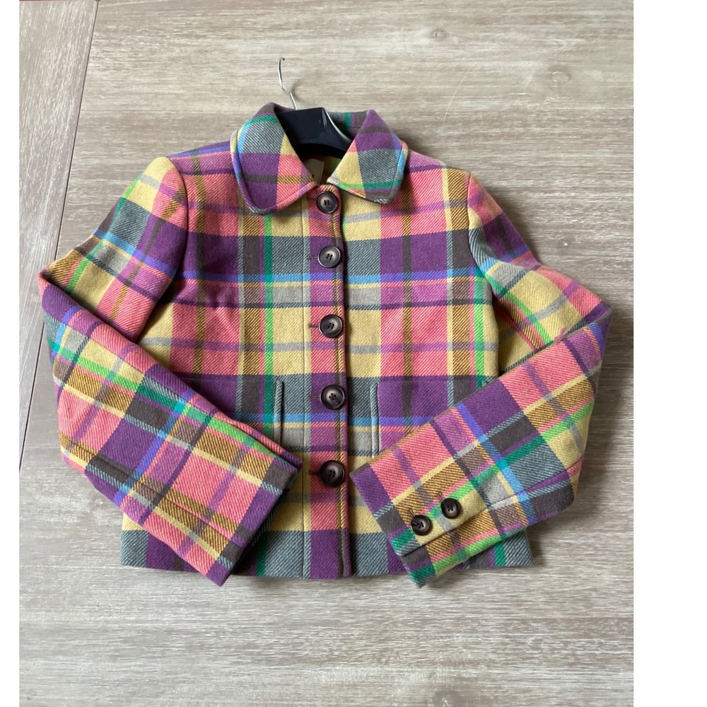 Boden Blue Knightsbridge Wool Jacket Plaid Multicolor Size 2 New With Tags - Picture 5 of 5